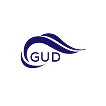 GUD Letter Logo. GUD Blue Image On White Background. GUD Monogram Logo Design For Entrepreneur And Business. GUD Best Icon.
