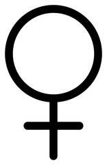 Wall Mural - venus planet symbol. astrological calendar. zodiacal black and white horoscope. outline illustration