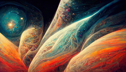 Wall Mural - Phantasy Vast Galaxy Abstract Space Nebula Cosmos Art Illustration