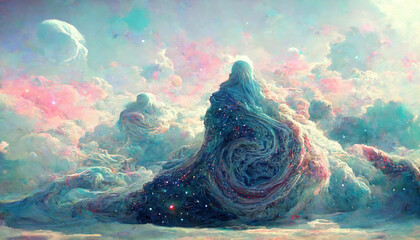 Wall Mural - Phantasy Vast Galaxy Abstract Space Nebula Cosmos Art Illustration
