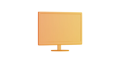 Fototapete - 3D cartoon user interface illustration of a computer screen or monitor icon on an isolated background. With studio lighting and a gradient colourful texture. 3D rendering
