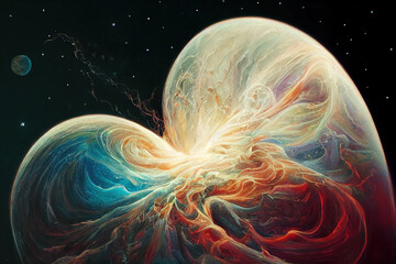 Wall Mural - Galaxy Nubula Romantic Love Creative Landscape Illustration