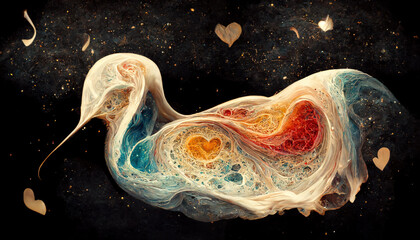 Wall Mural - Galaxy Nubula Romantic Love Creative Landscape Illustration