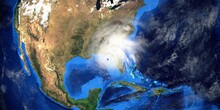 Hurricane Ian In Florida. Earth Seen From Space. Extremely Detailed And Realistic High Resolution 3D Illustration. Elements Of This Image Have Been Furnished By NASA.