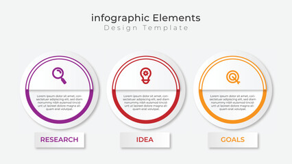 Infographic design template with 3 step for business presentation