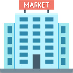 Canvas Print - Market Colored Vector Icon 