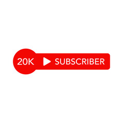 20K subscribers. Subscribe button. Vector graphics