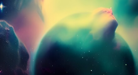 Wall Mural - science fiction wallpaper. Beauty of deep space. Colorful graphics for background, clouds, night sky, universe, galaxy, Planets,