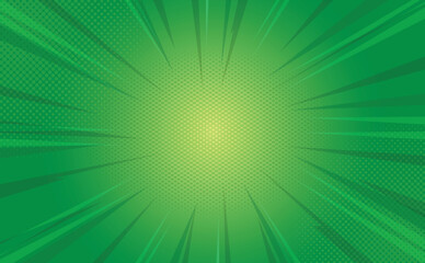 sunburst pop art green comics book halftone background