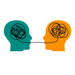therapy logo, conversation icon, two profiles