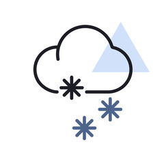 Wall Mural - Cloud with snow vector isolated icon. Winter sign