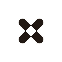 Letter X Two Capsules, Geometric Symbol Simple Logo Vector