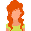 Red-haired fashion woman avatar icon vector isolated