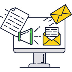 Poster - Email marketing flat vector icon web communication