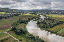 San River Near Dynów, Poland Aerial View, 09.2022.