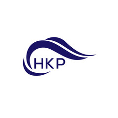 Poster - HKP letter logo. HKP blue image on white background. HKP Monogram logo design for entrepreneur and business. HKP best icon.
