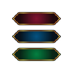 Poster - set of elegant islamic ribbon shape with golden frame
