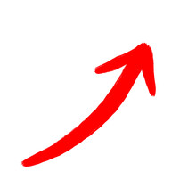 Red Arrow Up Line Hand Drawn
