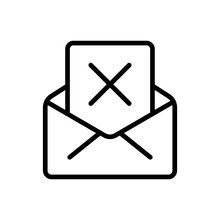 Spam Line Icon. Letter, Envelope, Delete, Text, Mail, Correspondence, Letters, Message. Communication Concept. Vector Black Line Icon On A White Background