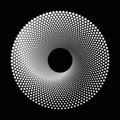 Poster - Halftone circles with squares.Abstract creative background or icon, logo, tattoo.