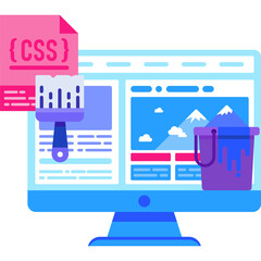 Poster - css maintenance icon flat vector software develop