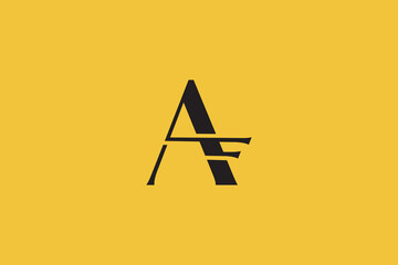 Letter AF or FA and Number 4 Logo