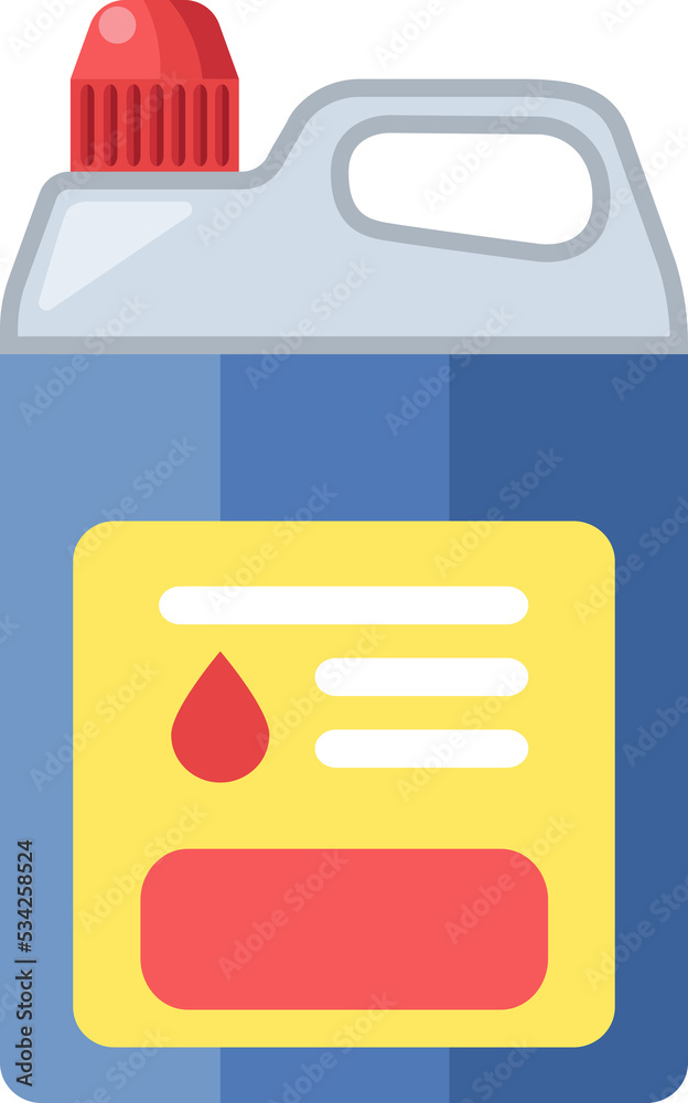 Cartoon illustration housework equipment tool disinfectant liquid ...