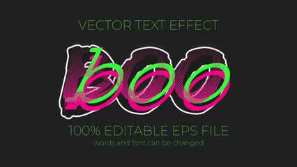 Poster - boo editable text effect style, EPS editable text effect