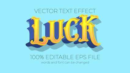 Poster - Luck editable text effect style, EPS editable text effect
