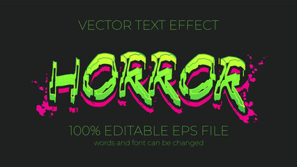 Poster - horror editable text effect style, EPS editable text effect