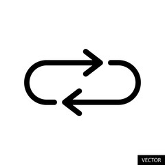 Poster - Repeat button icon in line style design for website design, app, UI, isolated on white background. Editable stroke. Vector illustration.