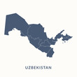 Map of Uzbekistan. Uzbekistan map vector illustration.