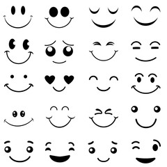 Smiley Face icon vector set. Happy Face illustration sign collection. laugh symbol or logo.