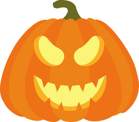 Wall Mural - halloween pumpkin lantern monster face