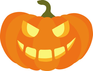 Wall Mural - halloween pumpkin lantern monster face