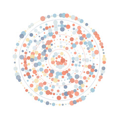 Poster - Halftone dots. Circles texture color abstract design. Dot vector effect round shapes. Decoration background