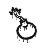 Fototapeta Młodzieżowe - Bomb icon. Black graffiti spray element isolated on a white background.
