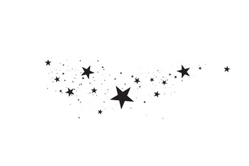 Wall Mural - stars on a white background. black star shooting with an elegant star.meteoroid, comet, asteroid, st