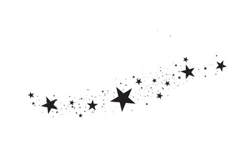 Wall Mural - stars on a white background. black star shooting with an elegant star.meteoroid, comet, asteroid, st