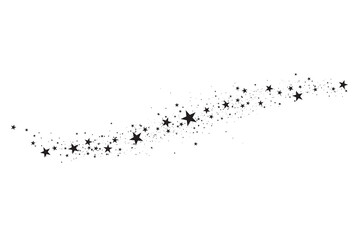 Wall Mural - stars on a white background. black star shooting with an elegant star.meteoroid, comet, asteroid, st