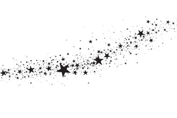 Wall Mural - stars on a white background. black star shooting with an elegant star.meteoroid, comet, asteroid, st