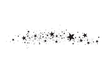 Wall Mural - stars on a white background. black star shooting with an elegant star.meteoroid, comet, asteroid, st