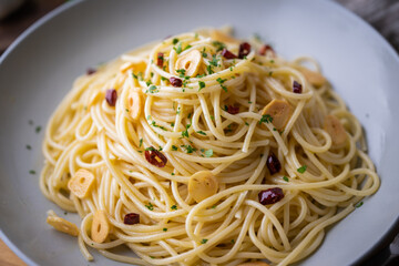 Poster - Aglio, olio e peperoncino, italian traditional pasta