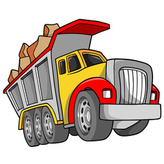 Wall Mural - Dump Truck PNG file with transparent background