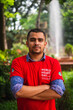 © Susmit - South asian young male medical student wearing red t shirt in awareness about world heart day campaign