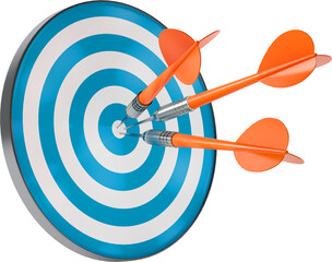 bullseye with darts stuck in the center