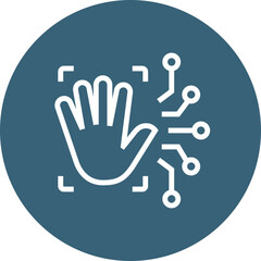 Wall Mural - Biometrics Hand Palm Scan Outline Icon