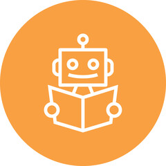 Poster - Machine Learning Robot Book Outline Icon