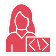 Coder Woman Icon Style