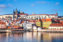 Prague Castle With St. Vitus Cathedral On Sunny Day